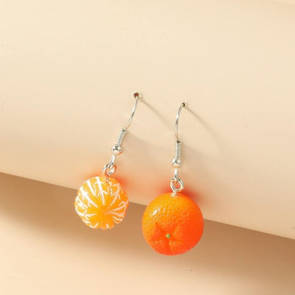 Mandarin Tangerine Oranges Mismatch Earring NEW! 1163